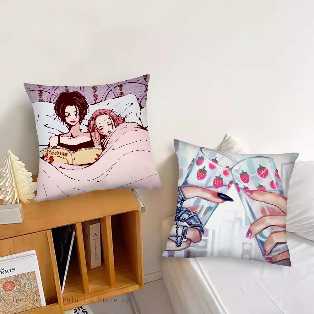 1pc Cartoon Anime Oosaki Nana Pillow Case Square Pillow Bedroom Sofa Leisure Comfort Cushion Car Living Room Home Decoration