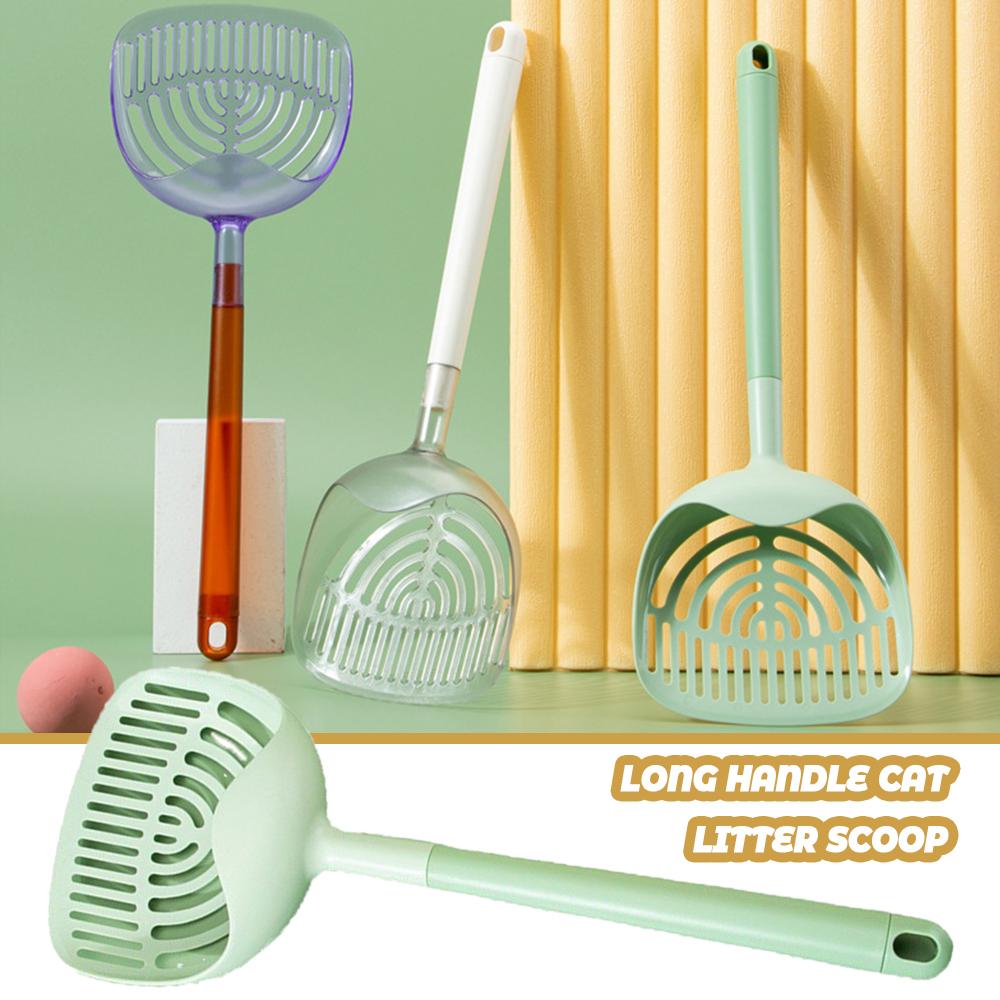 Long-handled Cat Litter Scoop Fine Hole Cat Poop Shovel Large Plastic Cat Litter