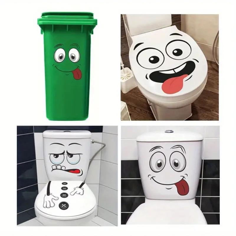 Playful Smiling Emoticon Adhesive Decorations Waterproof Stickers For Console Electronics Accessories Easy Application