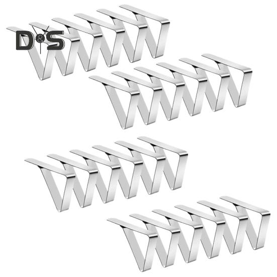 6/12/24 Stück Edelstahl-Tischdeckenklammern, rutschfest, strapazierfähig, für drinnen und draußen, Hochzeit, Party, Picknick, Camping, Tischdeckenhalter, dreieckige Befestigungsklammer