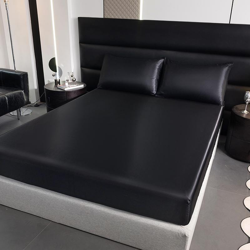 1 Stück Mode Rayon Satin Spannbettlaken Gummibänder für Bettlaken 160*200 Einzel Queen King Bett Spannbettlaken Ohne Kissenbezug