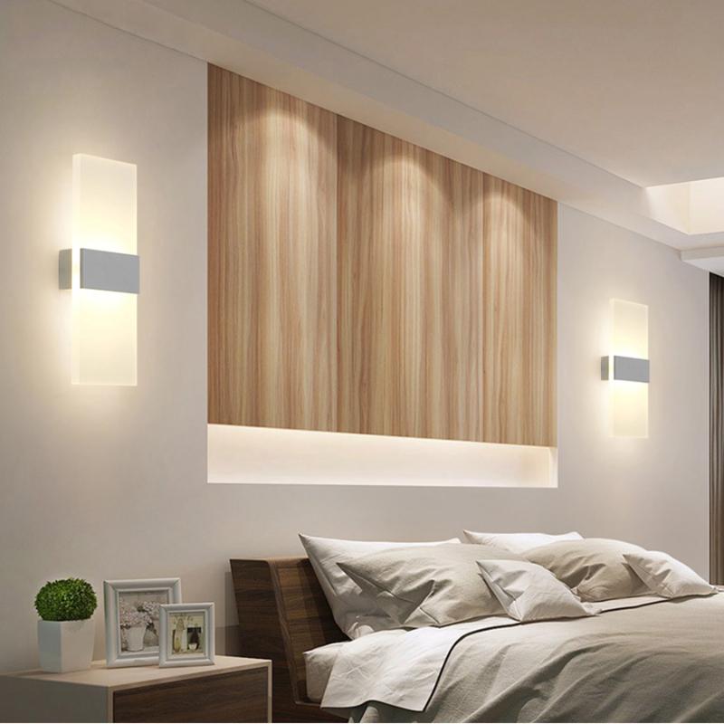LED Acrylic Wall Light Modern Indoor Mount Sconce Lighting Fixture for Bedroom Bedside Corridor Stair Decoration 85-265V