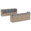 Vidaxl 9-Cz. Gartenmöbel-Set mit Kissen, Beige, Polyrattan