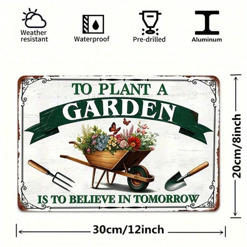 Vintage 2D Tin Sign 8x12 Rustic Farmhouse Quote Garden Decor