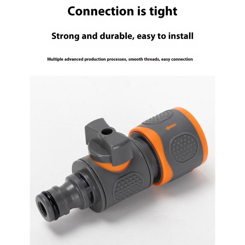 Garden Hose Pipe Tube Quick Release Valved Connector with Control Valved Extender Hose End for Horticultural Irrigation