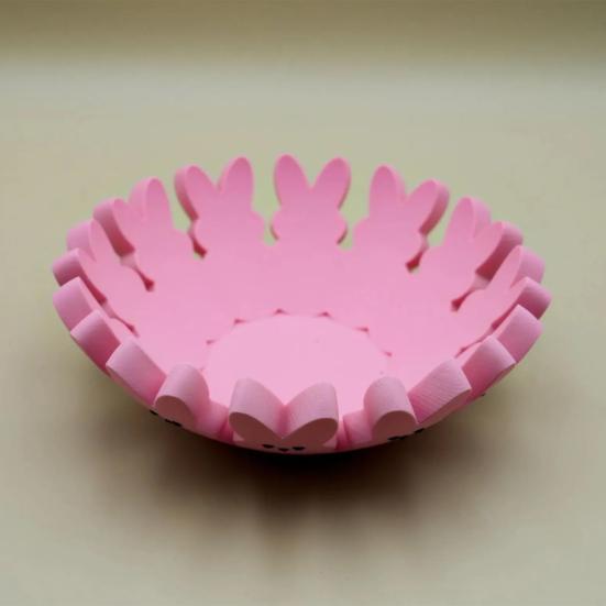 Yousheng Pink Bunny Bowl Candy Tray for Easter Decorations Festive Bunny Candy Dish Easter Gift Basket Home Decor for Family