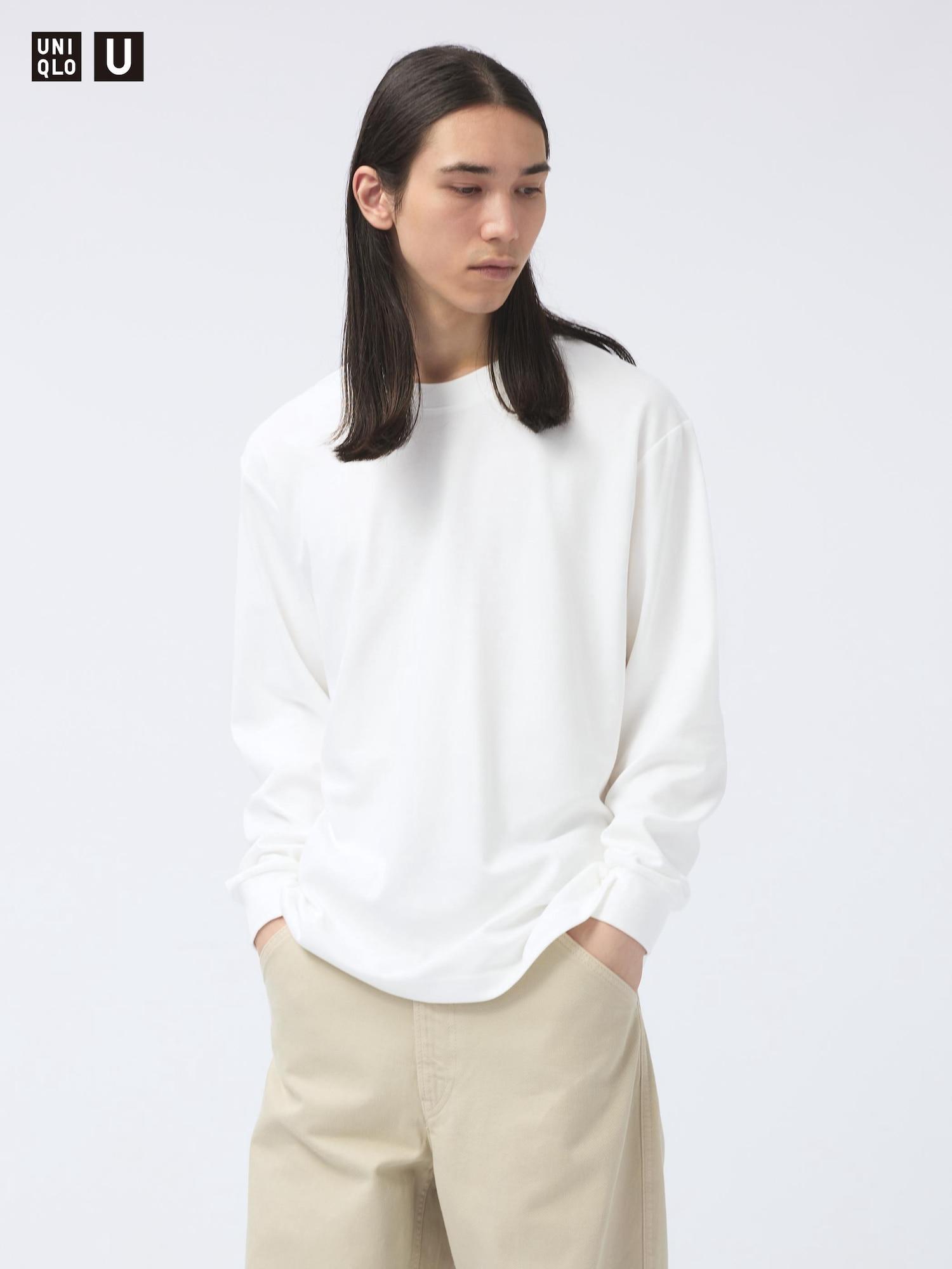 

Футболка Uniqlo Airism Cotton с круглым вырезом и длинным рукавом 00 WHITE/UNISEX S