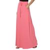 Women Maxi Skirt Adjustable Drawstring High-Waisted Solid Color Long Skirt with Pockets Casual Work Skirt