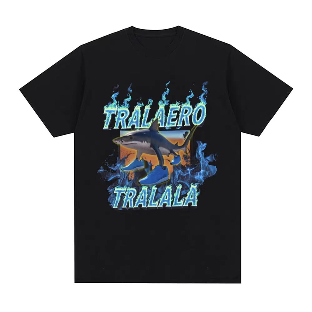 Tralalero Tralala T-Shirt Men's Womens Fashion Graphic Outfit Summer Holiday Trendy Y2K Tops Short Sleeve Saying Tees Streetwear