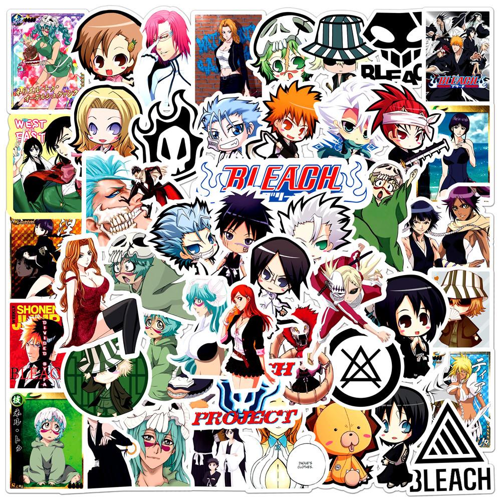 50pcs Cartoon BLEACH Graffiti Stickers PVC Material Creative DIY Notebook Children's Daily Toys Scrapbook Waterproof Stickers.