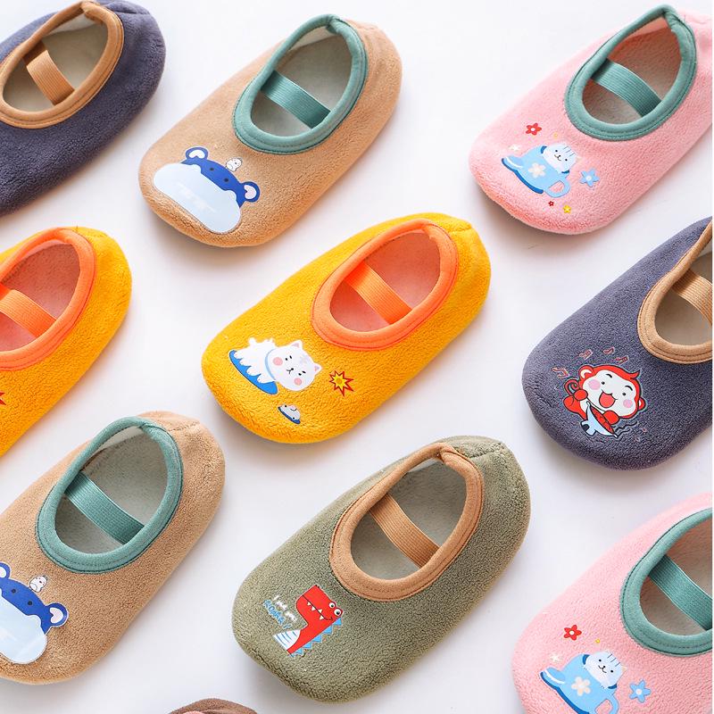 Baby Non-Slip First Walker Socks with Velvet - Fall/Winter Indoor Shoes for Boys and Girls