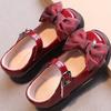 Girls Mary Jane Shoes with Butterfly-knot Children Leather Shoes for Party Wedding Fashion Kids Sweet Princess Performance Shoes