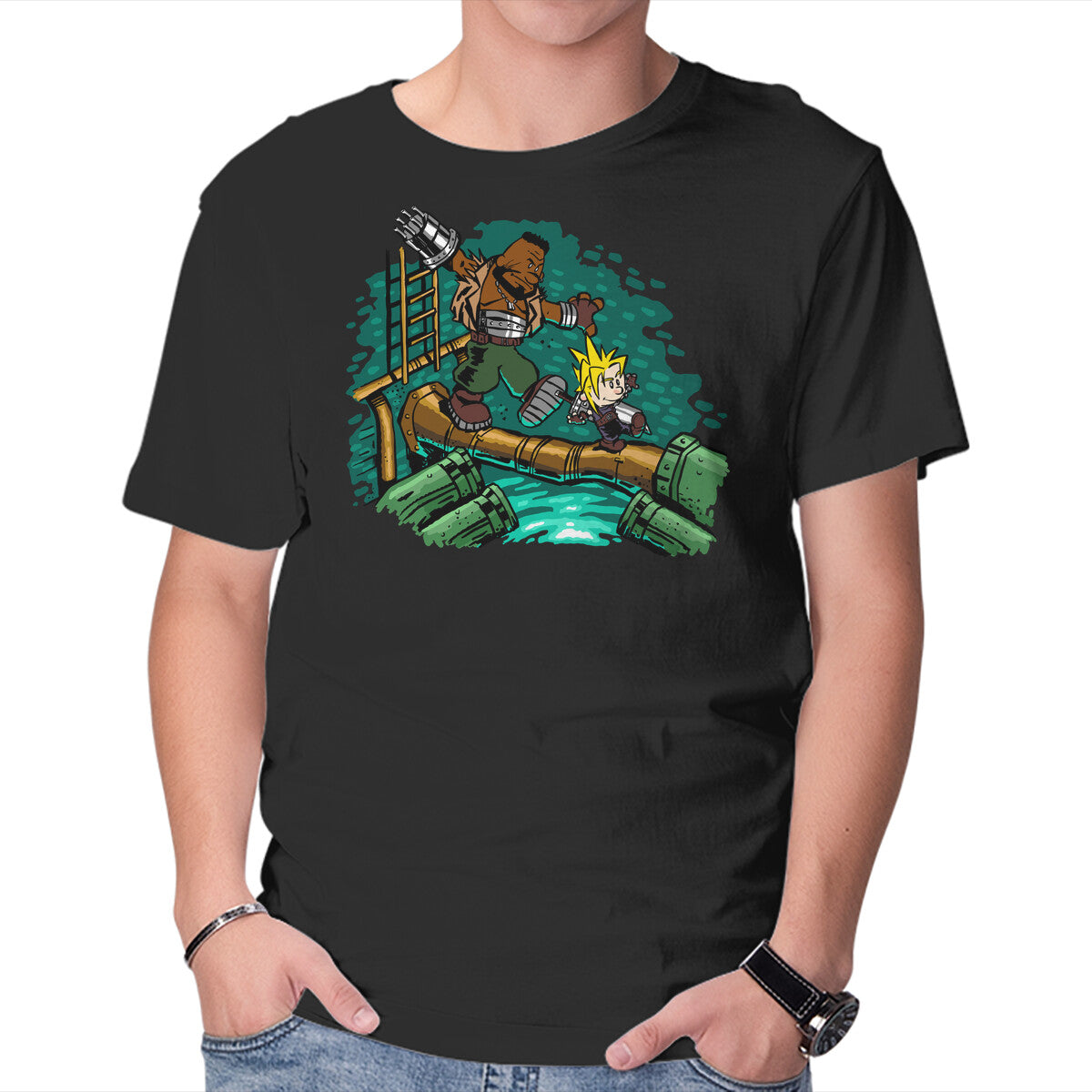 Unisex Crew Neck T-Shirt Barret And Cloud Graphic Short Sleeve Casual Tee L
