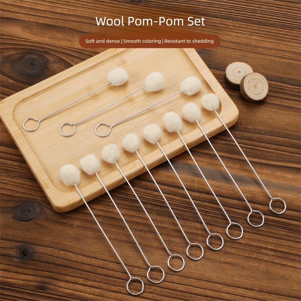 100Pcs DIY Craft Leather Wool Balls Painting Brush Leatherworking Tools  Clothes Painting