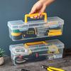Clear Hardware Storage Box With Handle Perfect For Organizing Supplies And Workshop Tools Handheld Toolbox