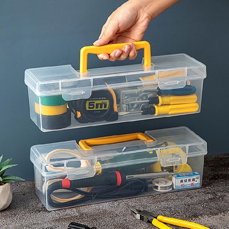Clear Hardware Storage Box With Handle Perfect For Organizing Supplies And Workshop Tools Handheld Toolbox