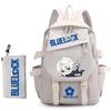 3 Piece School Backpack Set for Students Large Capacity Oxford Cloth Schoolbag with Shoulder Strap and Pencil Case