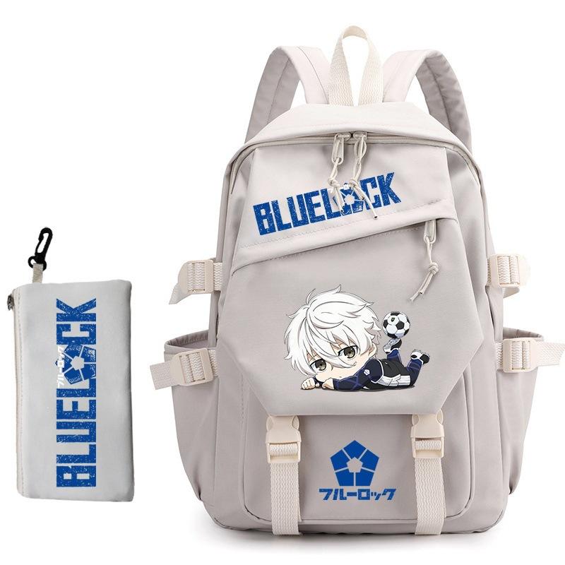 3 Piece School Backpack Set for Students Large Capacity Oxford Cloth Schoolbag with Shoulder Strap and Pencil Case