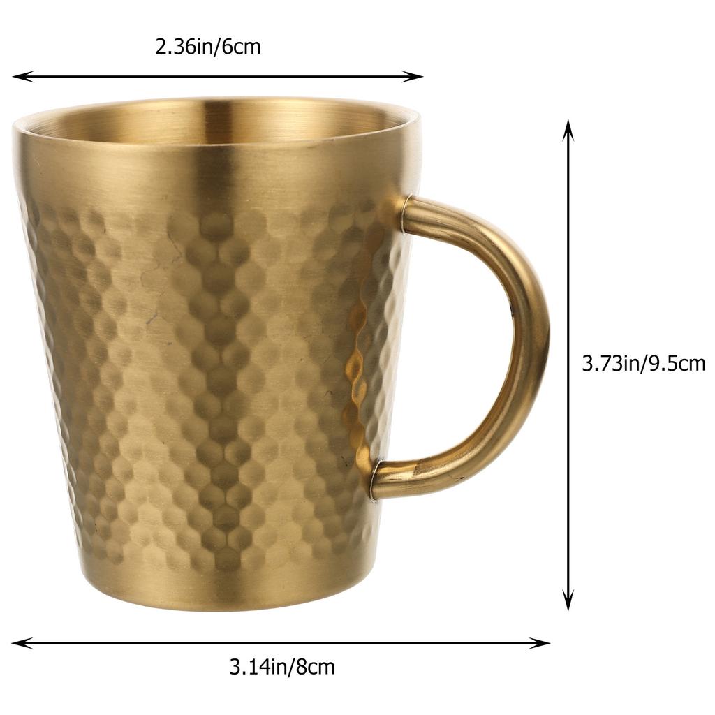 300Ml Coffee Mug Metal Drinking Cup Creative Design For Breakfast Tea Milk Hot Cocoa Non-Slip Base Multifunctional Mug