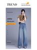 2026 Spring/Autumn High-Waisted Retro Blue Denim Casual Pants