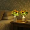 LED-Nachtlicht Nachttisch-Schreibtischlicht Wiederaufladbar per Batterie Leselicht Sonnenblumen-Design 3-LED-Blumentopflicht