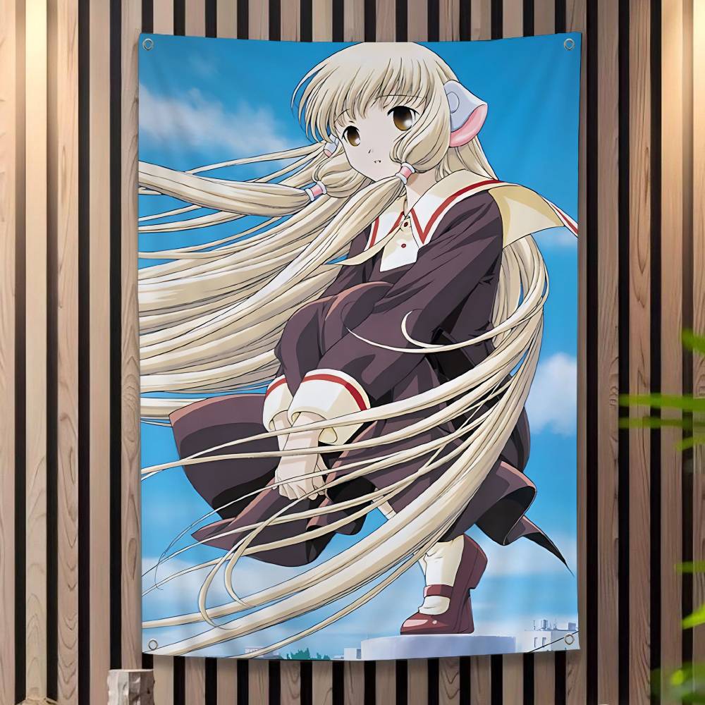CChobits Cartoon Klassischer Anime Cartoon Flagge Kunst Science-Fiction Zimmer Heimdeko Wandbehang Heimdeko Banner