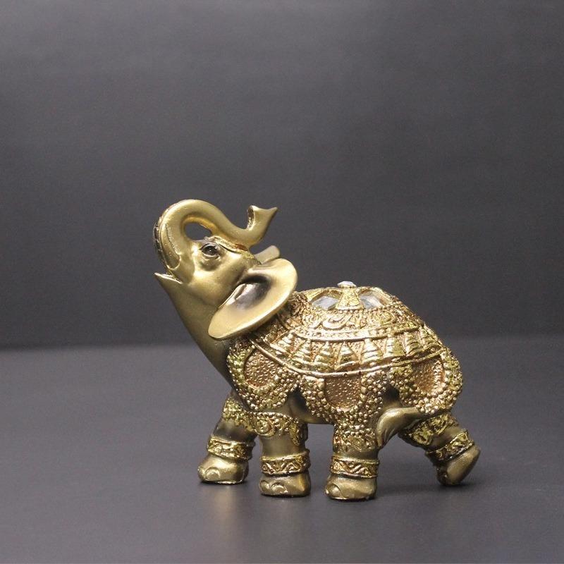 

1 шт. Счастливый слон Домашнее украшение Орнамент, Милый орнамент, Домашняя гостиная Бар Кафе Декор Орнамент, Декор комнаты Настольная экспозиция 9*4.5*9.5cm золотой