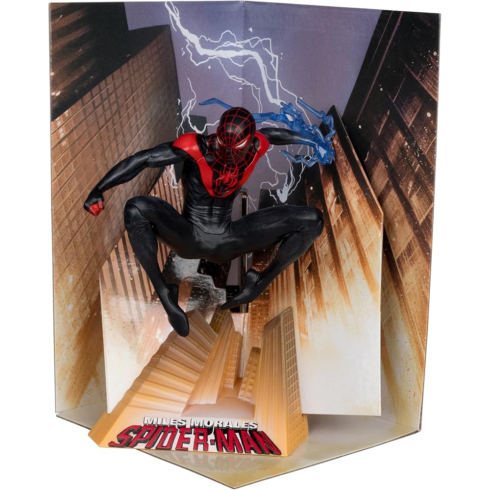 McFarlane Toys Marvel Spider-Man 1:10 Scale Scene Collection Miles Morales Spider-Man Action Figure