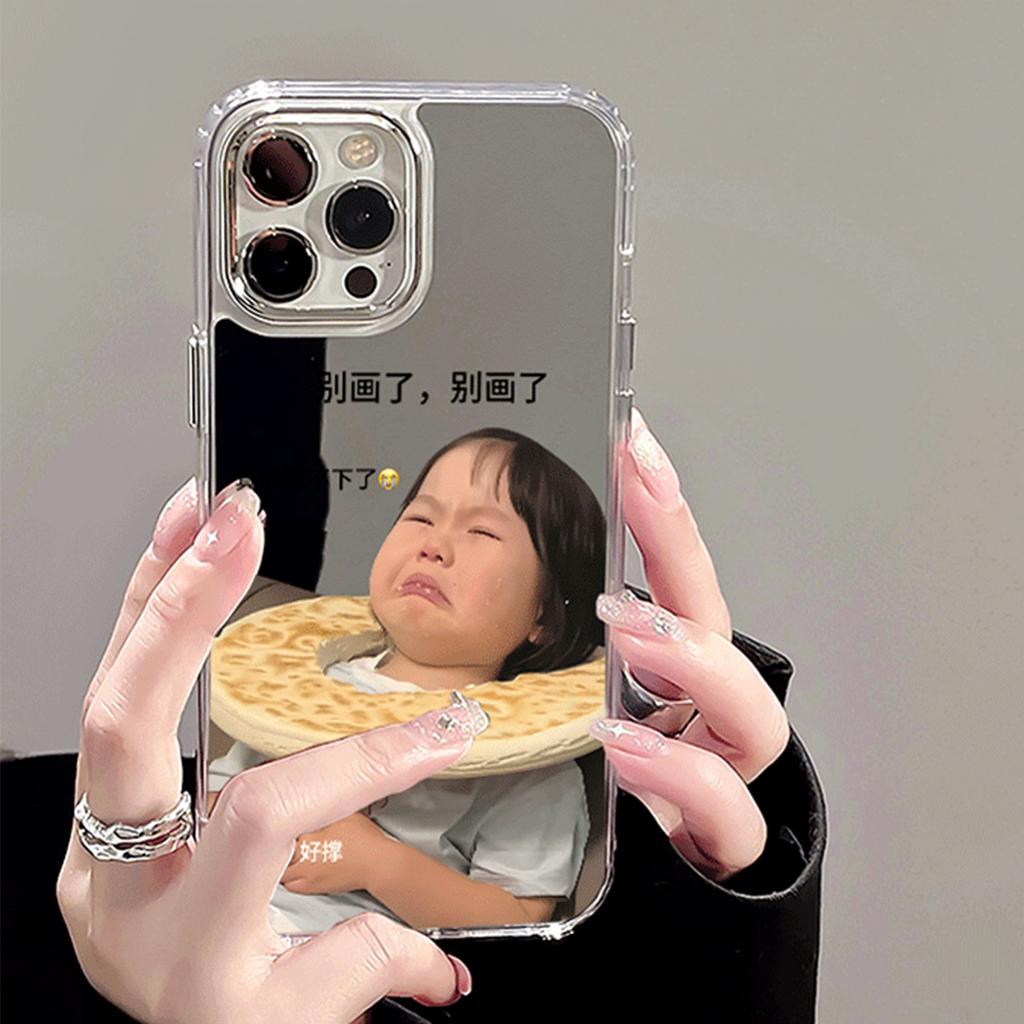 For Huawei Mirror Phone Case Android Cartoon Wave Fashion High-end Lanyard Mirror Puff Case