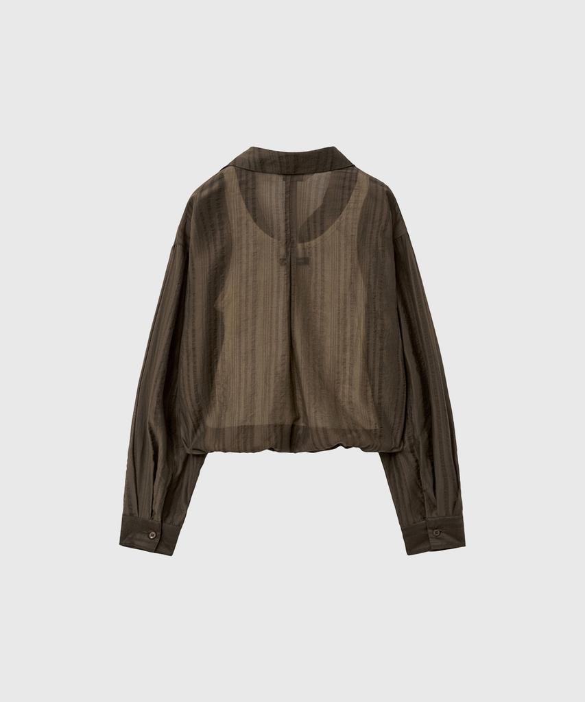 GENERALIDEA Summer Sheer Layered Blouson Shirt [Brown] / Gf2Lsh519