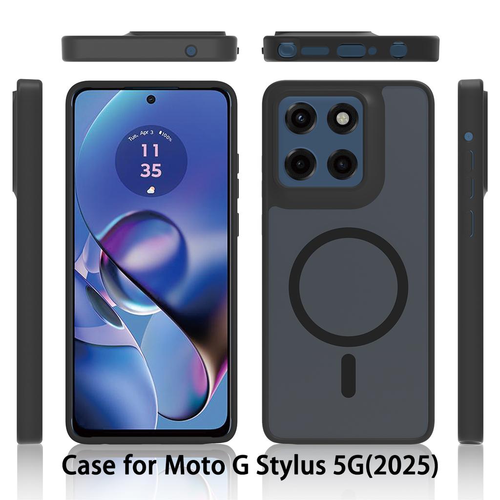 Skin Feel Magnetic Phone Case For Motorola Moto G Stylus 5G 2025 Magsafe Wireless Charging TPU Frame Hard Plastic Back Cover