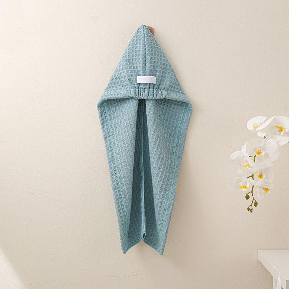 Soft Women Bath Head Wrap Quick-dry Hair Drying Hat Towel Cap Waffle Dry Hair Cap  Home Use