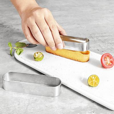 4 Sizes Stainless Steel Mousse Ring Rectangle Oval Cake Ring Cookie Cutters Mousse Baking Mold Tiramisu Puff Bake Tools