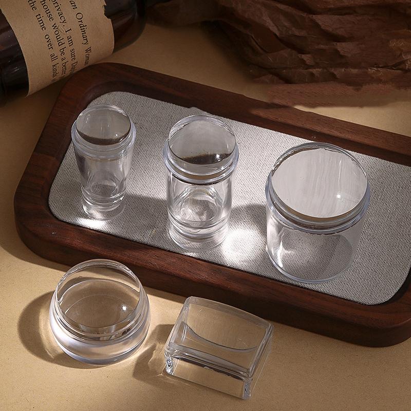 Silicone Transparent Nail Art Stamping Kit French For Manicure Plate Stamp Polish Stencil Template Seal Stamper Scraper