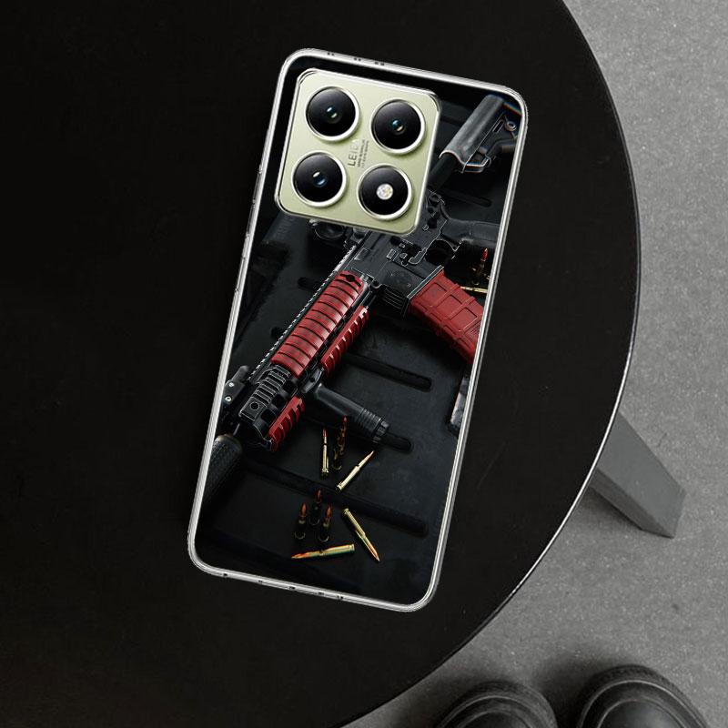 Gun Bullets AK47 Handgun Phone Case Cover for Xiaomi Redmi Note 15 14 13 12 11 Pro Plus 14S 12S 11S 11T 11E 10S 10 Customized Fu