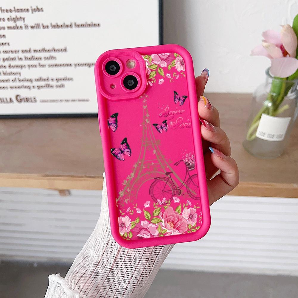 Applicable to Apple 16Promax European and American hot-selling soft case 14pm flower butterfly 15 painted IP13pm mobile phone case 11