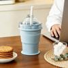 2026New Portable Foldable Ice Ball Cup With Built-In Straw Food-Grade Silicone Ice Maker Mold Summer Outdoor Travel Tumbler