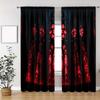 Set Of 2 Gothic Floral Window Curtains Polyester Halloween Decor Home Curtain Light Blocking Made With Rod Pocket