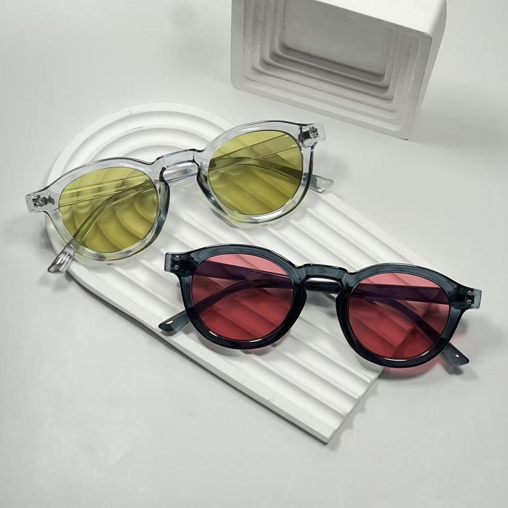 Round frame fashionable European and American style personalized retro casual men and women fashionable outdoor sunscreen trend high-end sunglasses