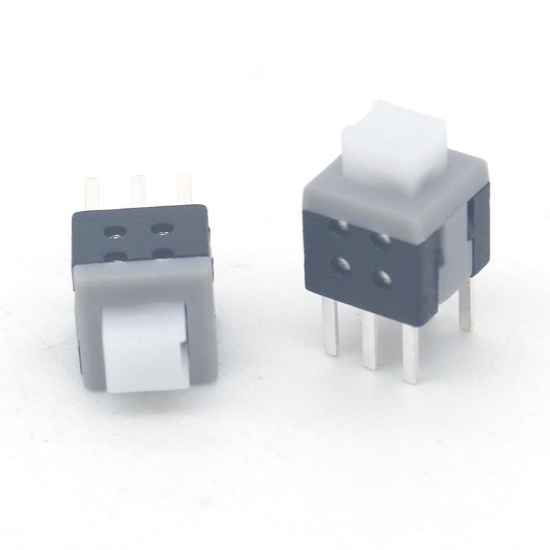 In Stock: 5.8x5.8 and 8.5x8.5 High/Flat Head Self-Locking Button Switch, Non-Locking Option Available