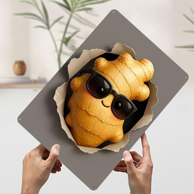 

Cool Ginger Root Character Poster Customized Wall Art Vintage Metal Signs Retro Tin Plaque for Man Cave Coffee Bar Accessories 20x30cm（7.8x11.8inch）
