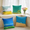 Japanese Minimalist Comic Style Cushion Cover Square Short Plush Pillow Case Living Room Sofa Home Decor Funda X