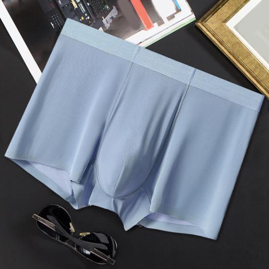 Men Boxer Underwear Elastic Mid-Waist U-Convex Breathable Shorts Briefs Solid Color Comfort Fit Underwear