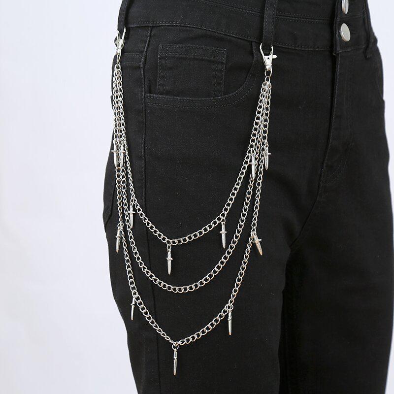 European & American Hip Hop Sword Pendant Multi-layer Metal Waist Chain