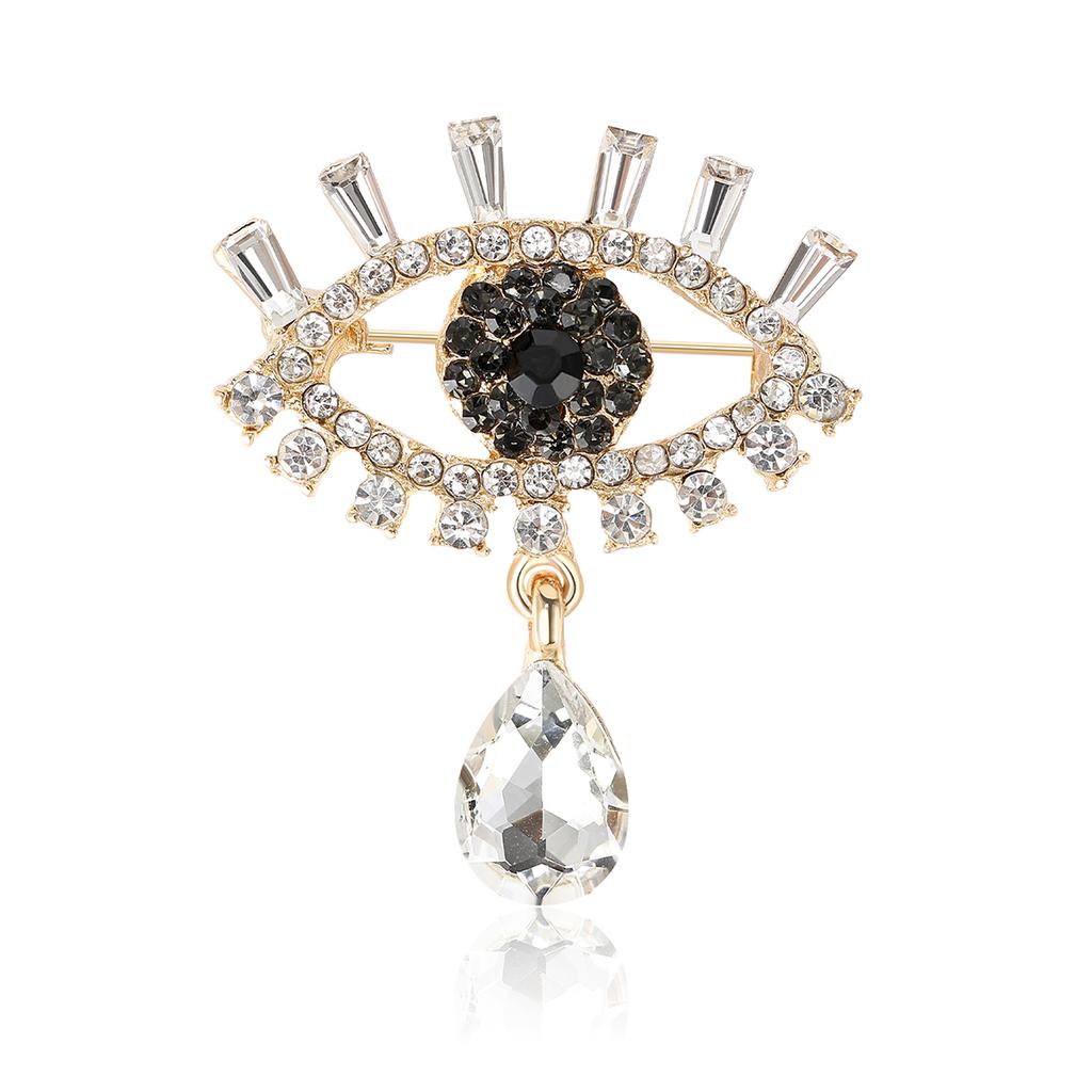 Beaut&Berry Creative Fashion Alloy Inlaid with Rhinestone Devil Eyes Brooch Women's Corsage Pin Accessories Gift