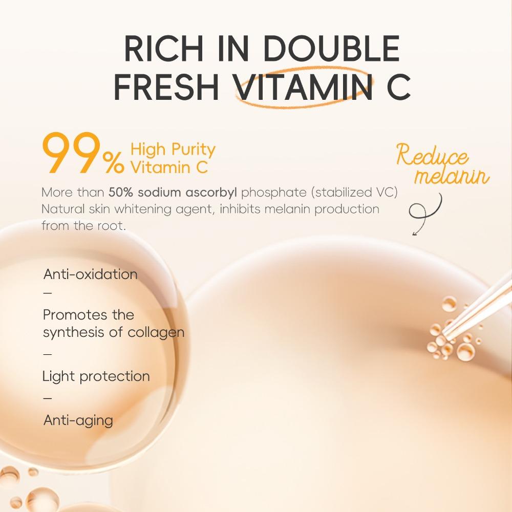 Vitamin C Facial Skincare Set 5 Pieces Hydrating Brightening Nourishing Daily Face Care Kit with Cleanser Toner Serum Eye Cream Cream