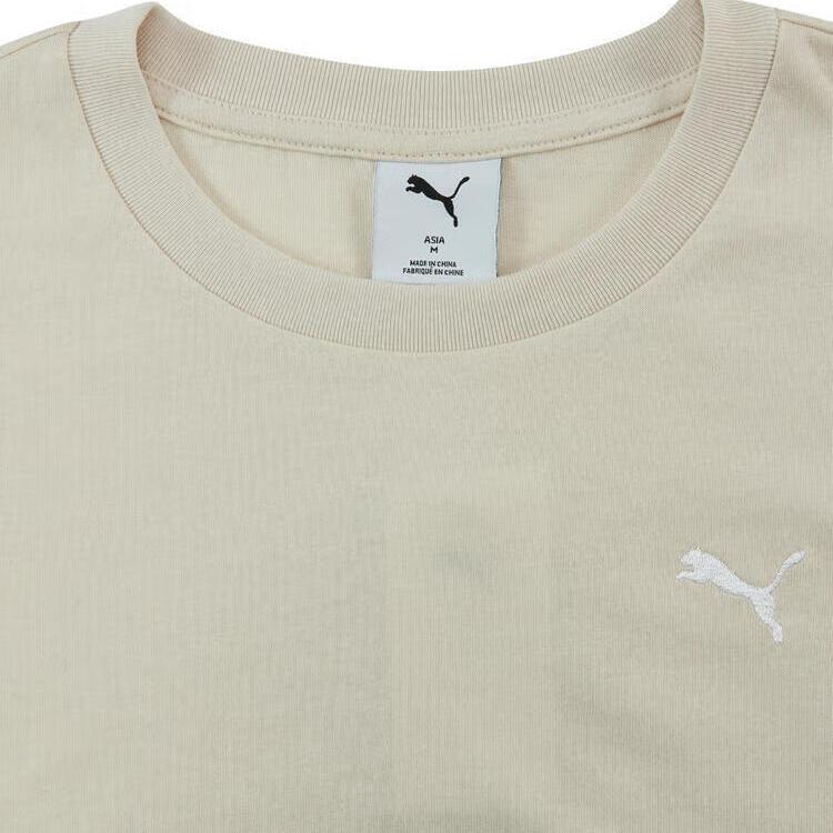 Puma Pack Fashion Versatile Round Neck Pullover Short Sleeve T-Shirt Women Tops Beige 631716-87