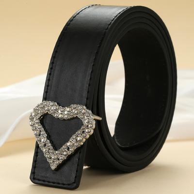 Women'S Love Pu Belt Simple Casual Jeans Belt Suit Pants Decorative Simple Belt