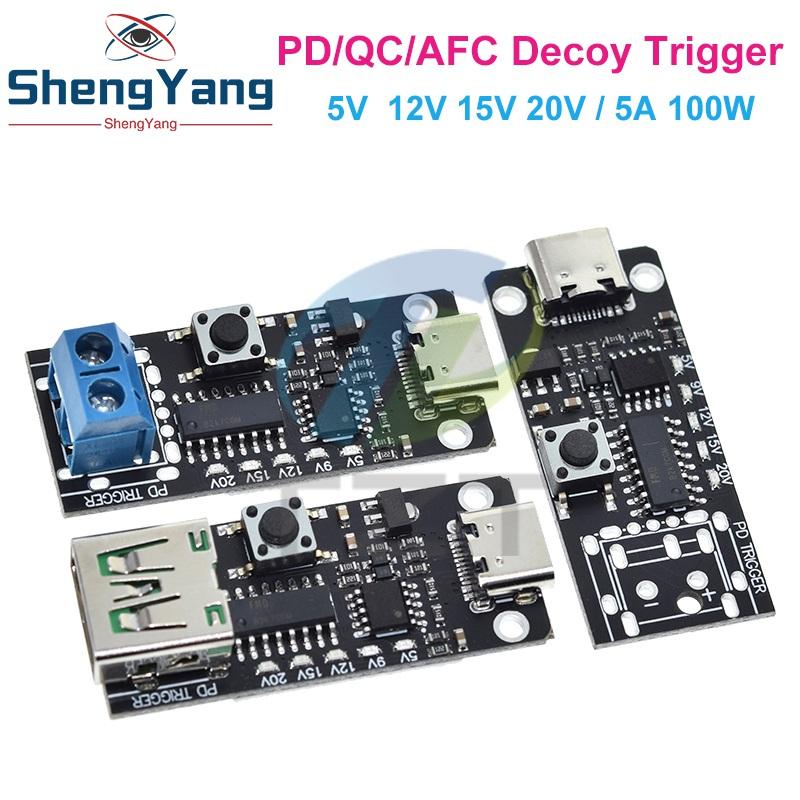 100W 5A USB-C Schnelllade-Trigger-Platinenmodul PD/QC Lockvogelplatine Schnellladung USB Typ-C PD 2.0 3.0 Power Delivery Boost-Modul