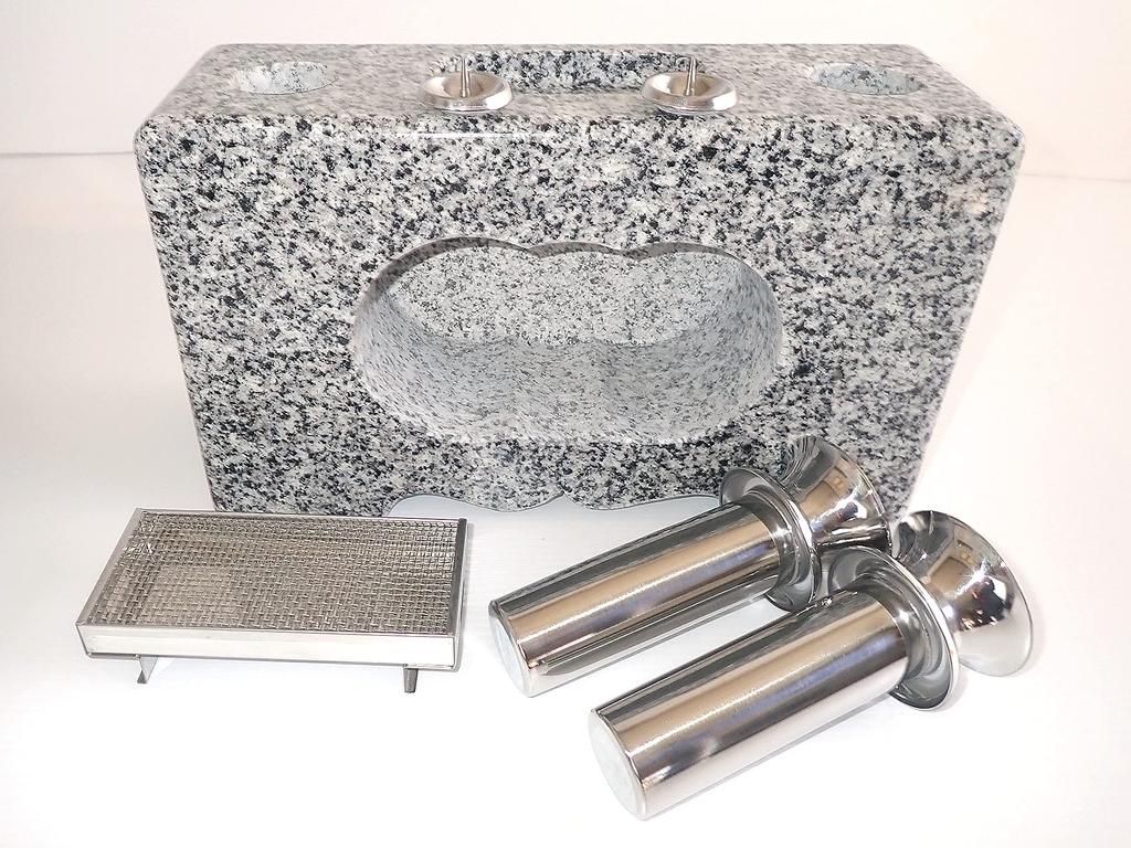 Flower Incense Integrated White Granite for Gravestone Candle Grave, Stand, Burner, (with Stand)